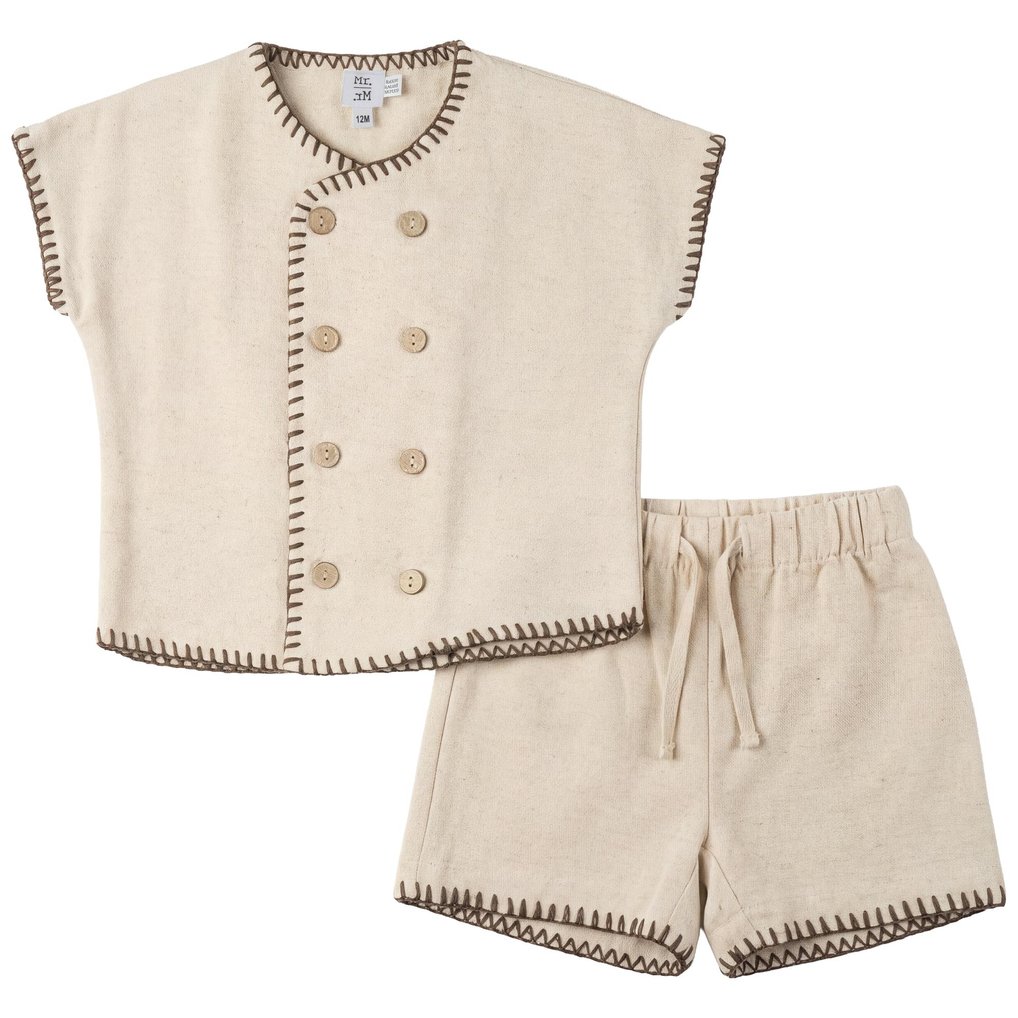 Double Breasted shirt and Shorts Set