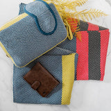 Chevron Stripes Organic Cotton Travel Blanket and Eye Mask Set