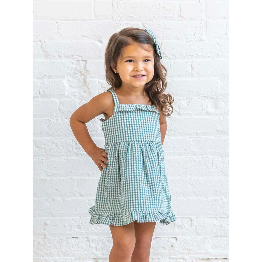 Juliette Seersucker Tank Dress - Laguna Gingham