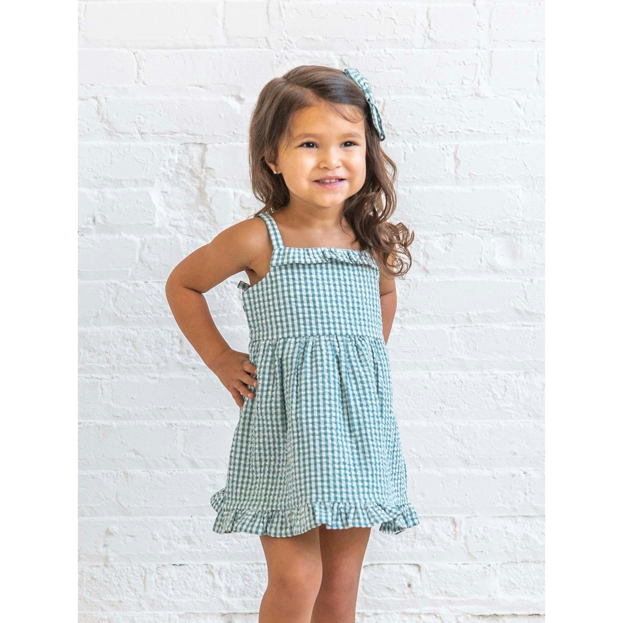Juliette Seersucker Tank Dress - Laguna Gingham