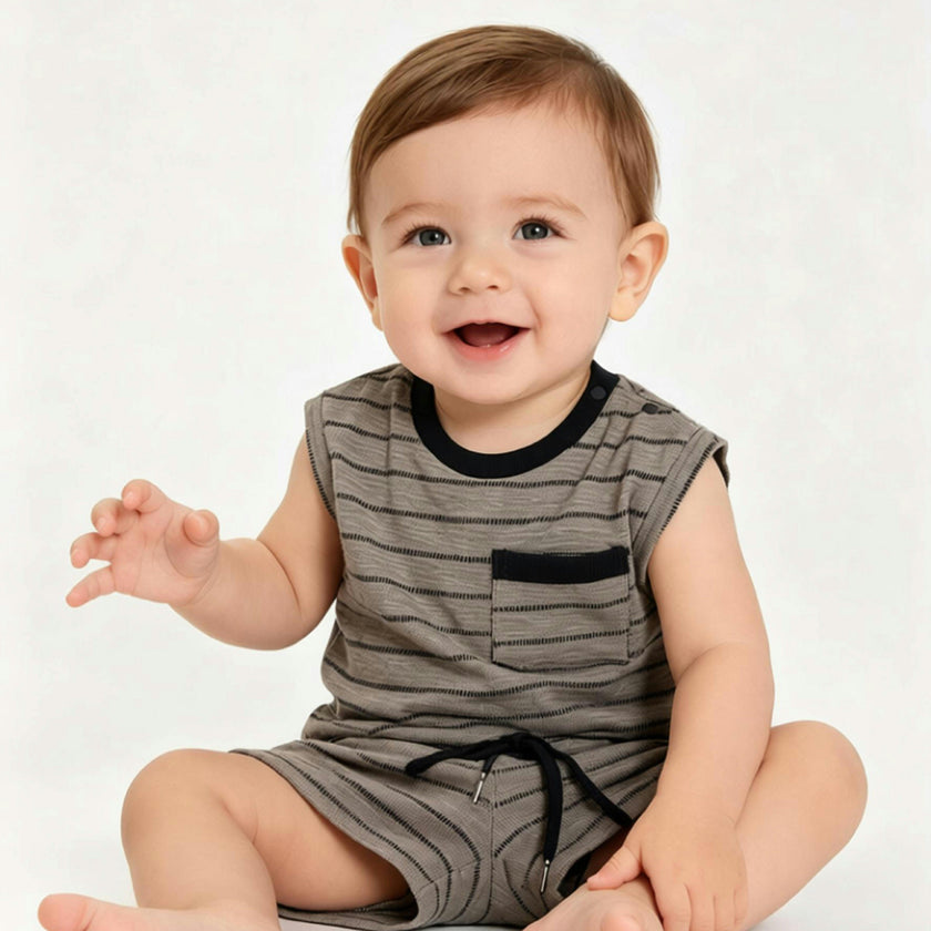 Gray Stripe Pocket Set