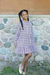 Plaid Shirt Dress with Ruffles
