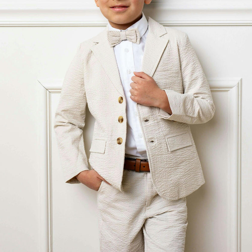 Organic Seersucker Short, Beige