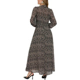 Margot Ruffle Neck Spot Print Maxi Dress