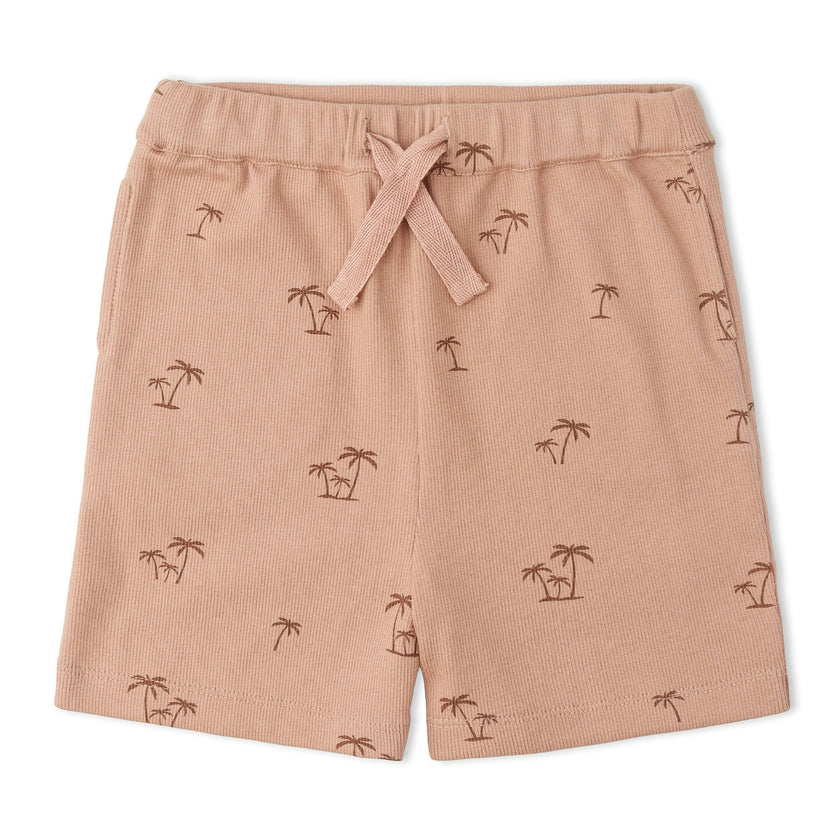 Organic Collar Tee & Shorts Set - Island Palm