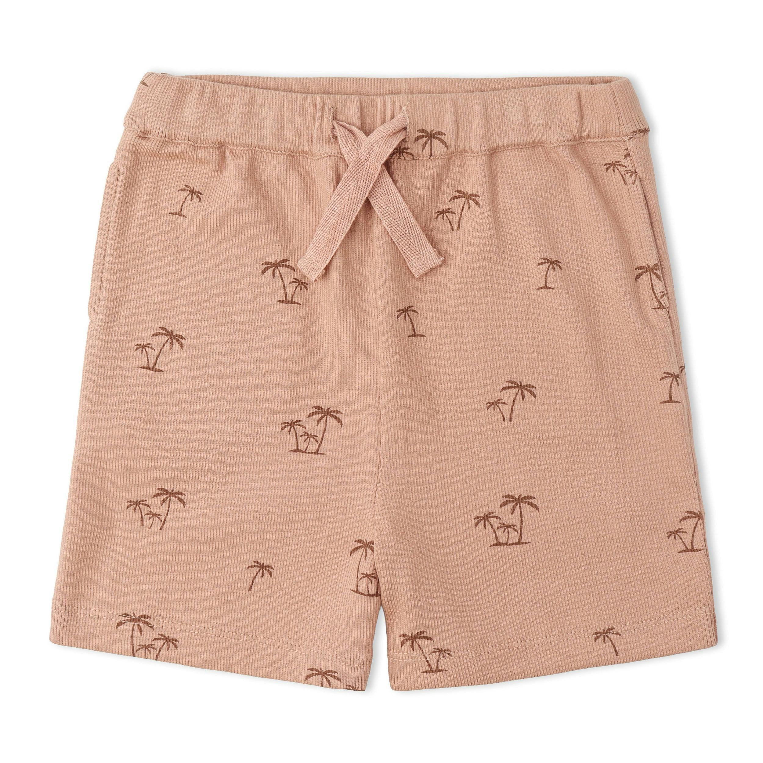 Organic Collar Tee & Shorts Set - Island Palm