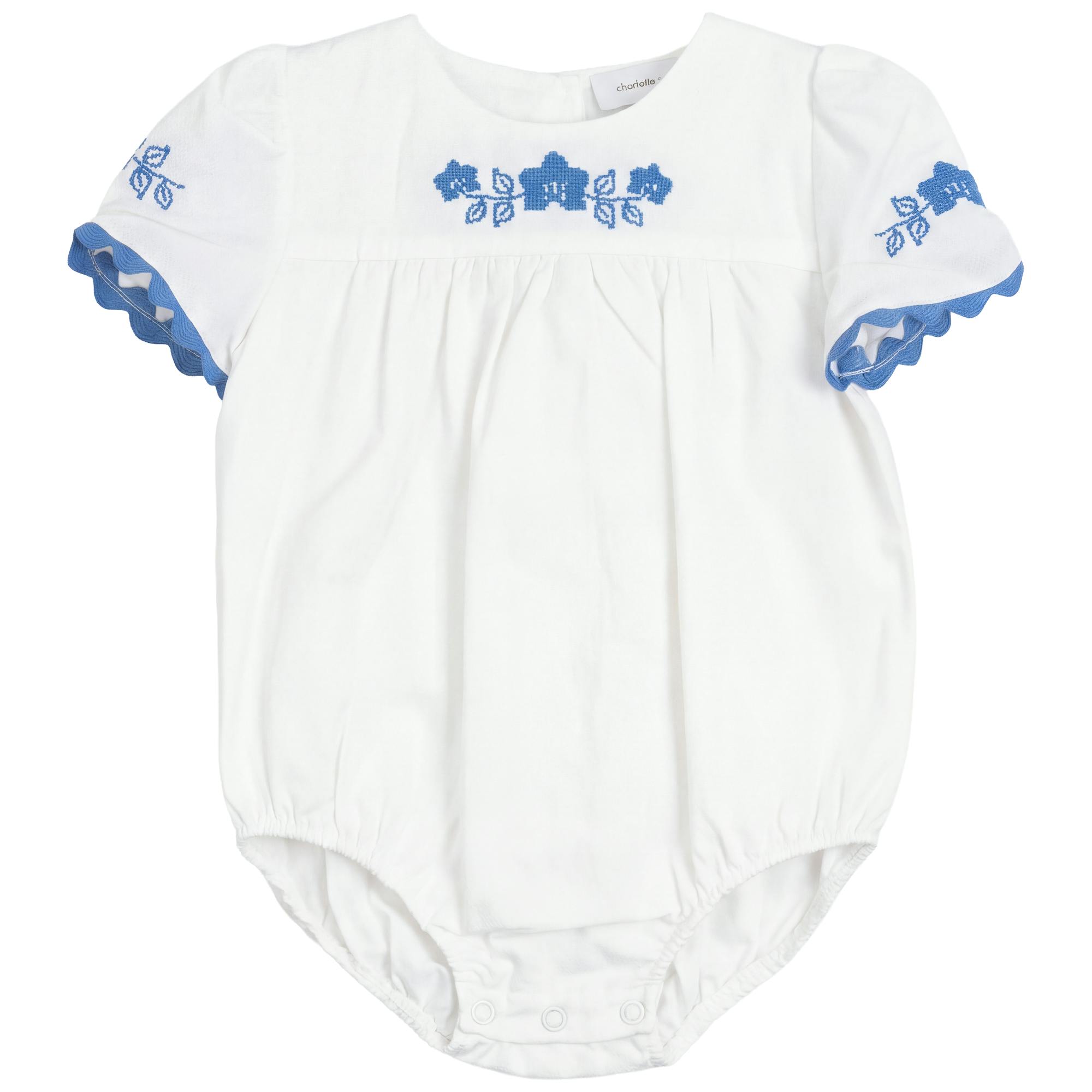 Criss Cross Flower Embroidered Bubble