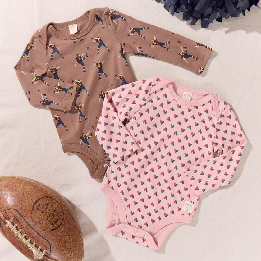 Baby Wonder Bodysuit - Pink Mini Half Hearts