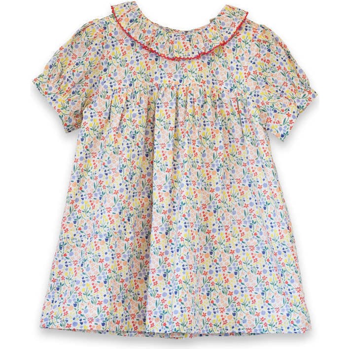 Toddler Emily dress with Lace trim | Yellow Petal Confetti