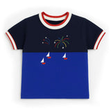 Tshirt With With Boats And Fireworks