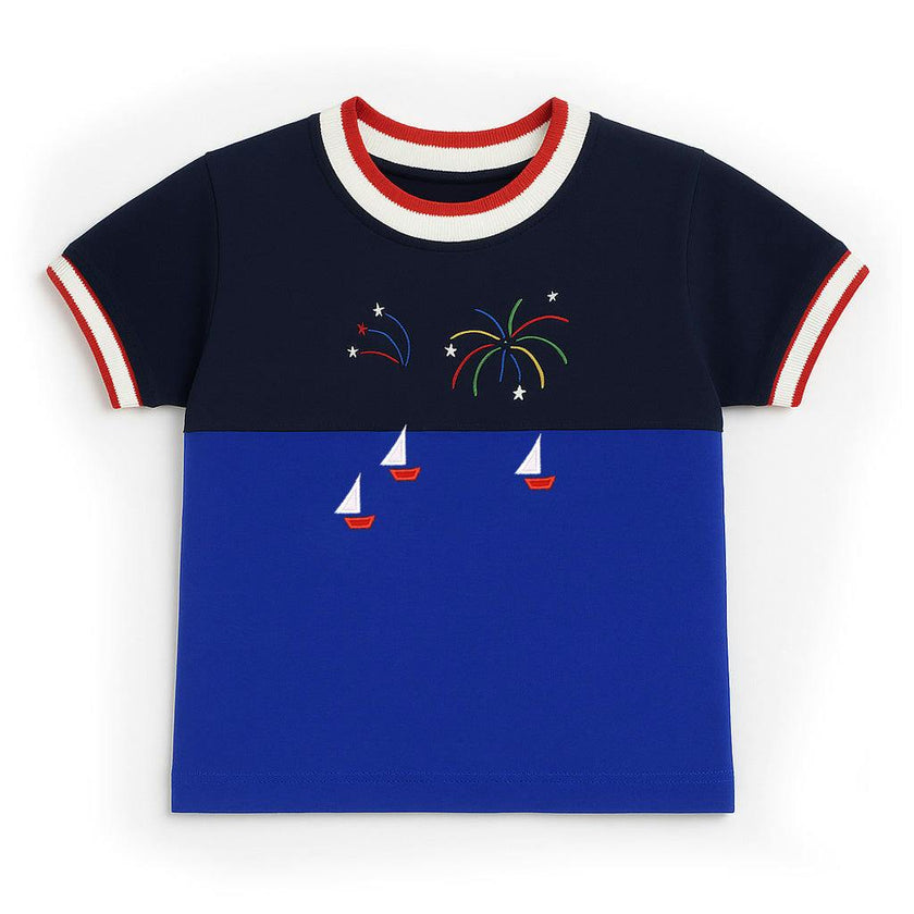 Tshirt With With Boats And Fireworks