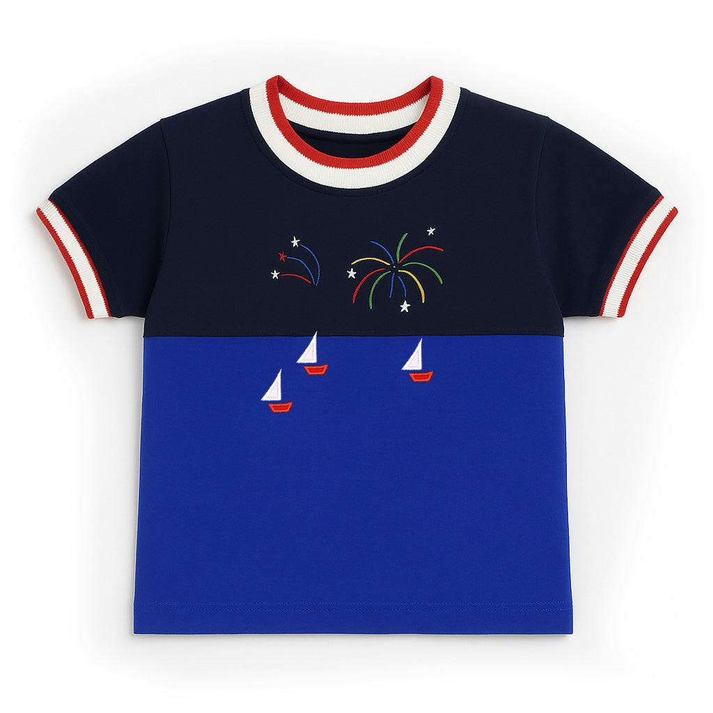 Tshirt With With Boats And Fireworks