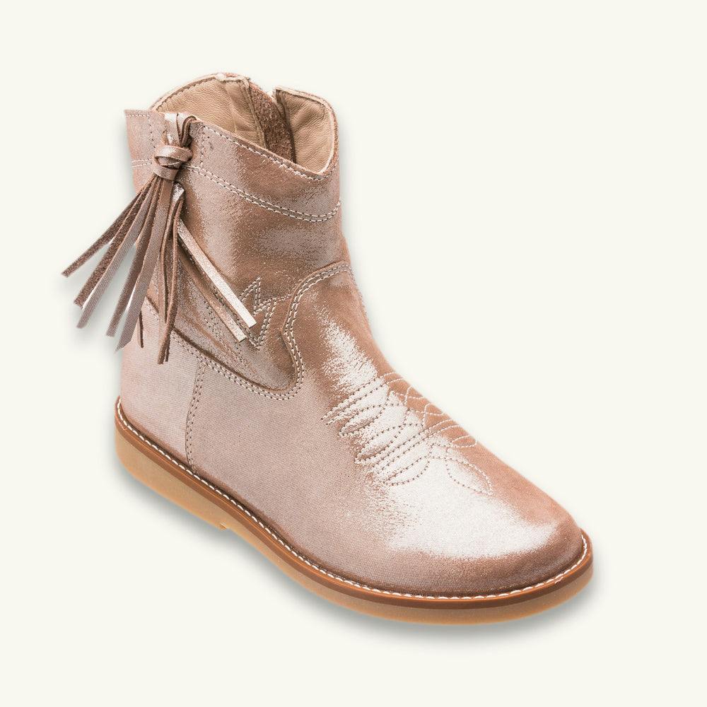 Hannah Suede Boot | Metallic Blush