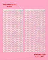Shimmer Heart Curtain - iridescent foil curtain