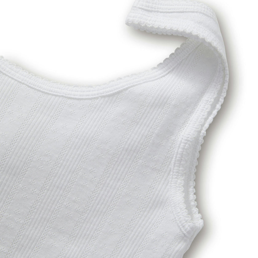 Women's Pointelle Tank in White