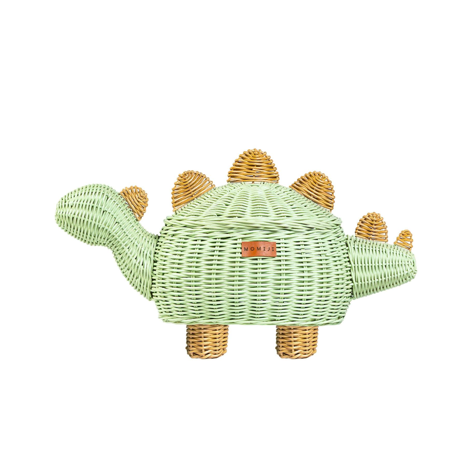 Handcrafted - DinosauStorage Basket Mint Green (Medium) - Rattan Wicker