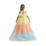 Yellow Tiered Pastel Ruffle Callecita Dress