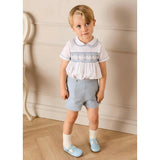 Leather T-Bar Baby Shoes in Sky Blue (20-26EU)