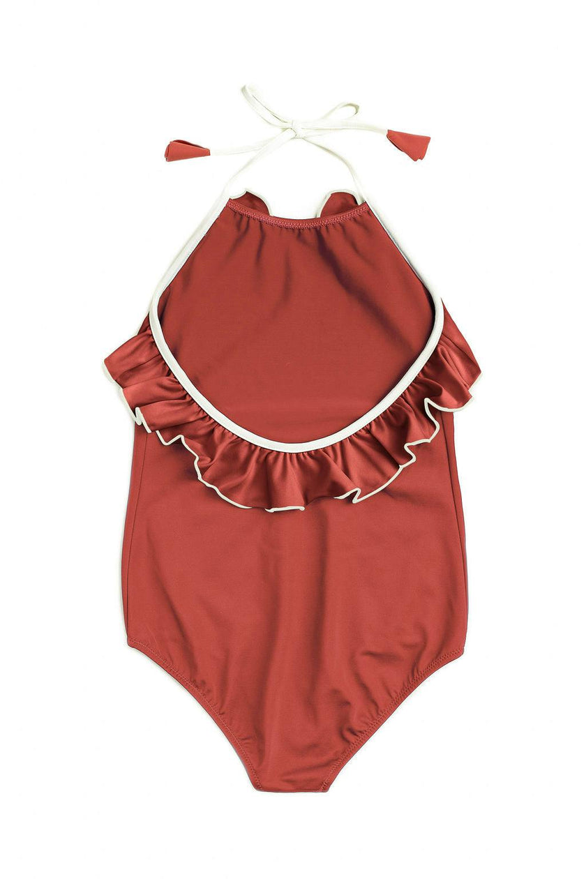 Linda One Piece Swimsuit Terracotta & Ivory
