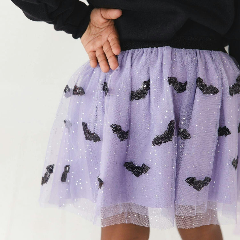 Sequin Bat Halloween Tutu Skirt