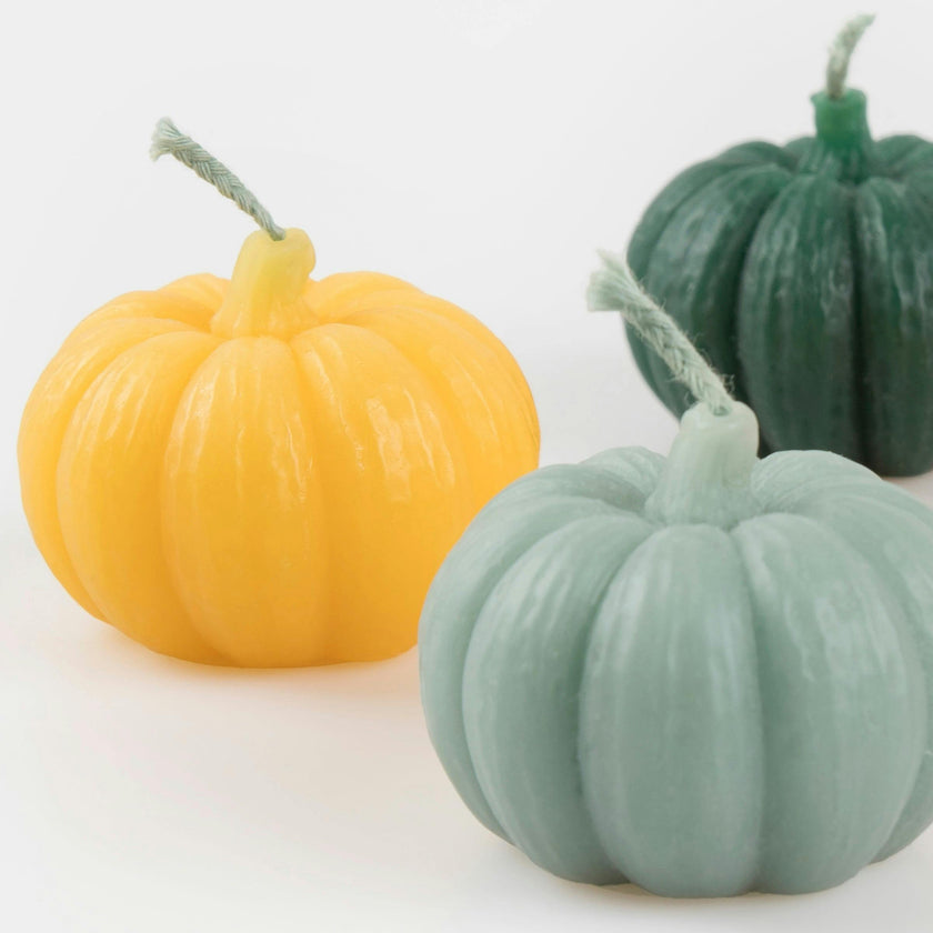 Mini Rainbow Pumpkin Candles