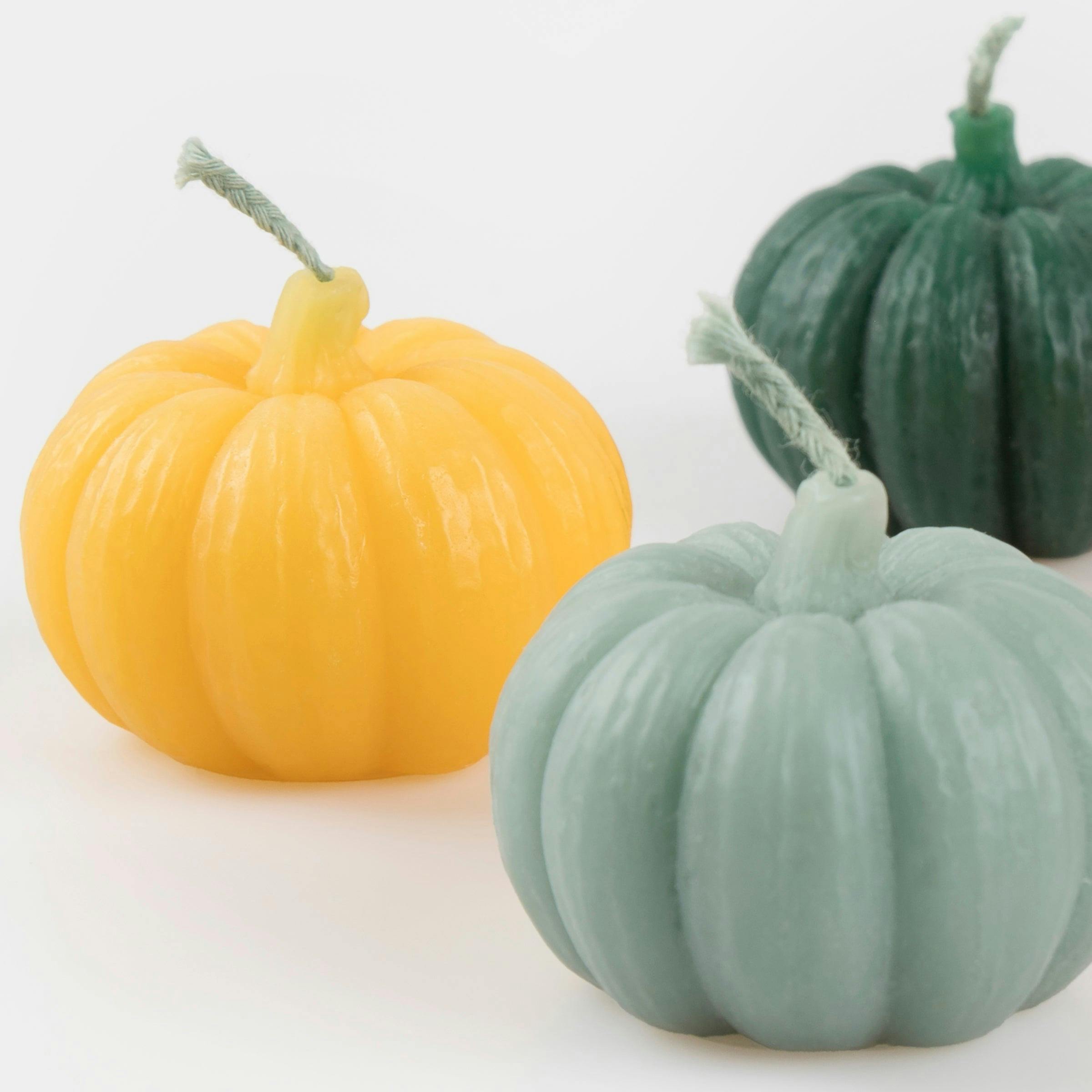 Mini Rainbow Pumpkin Candles