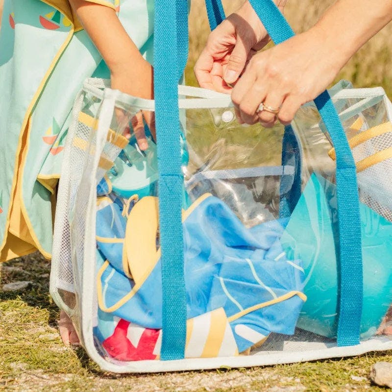 Quut Beach Bag Set Ocean + Road Blue Play Towel