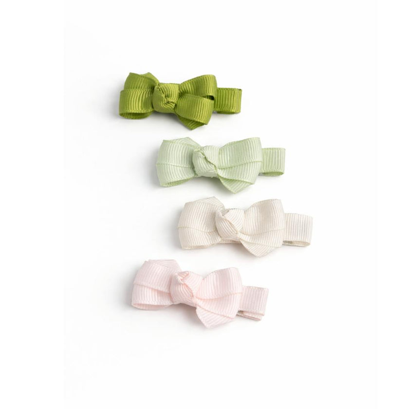 Little Bows Green Shades Fabric Hair Clips
