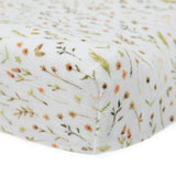 Organic Cotton Muslin Changing Pad Cover - Floral Field