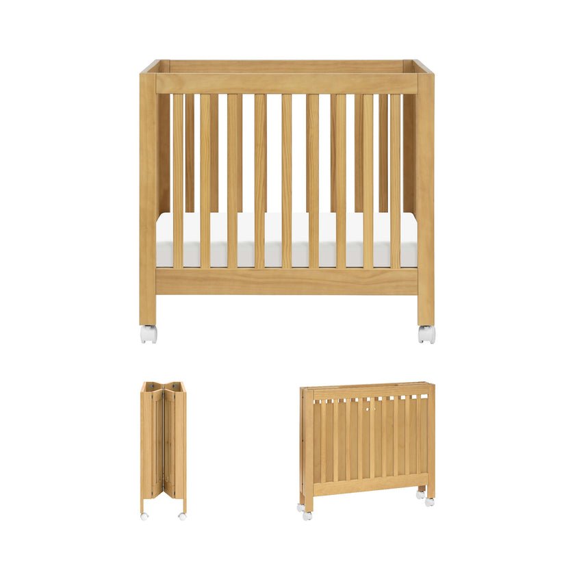 Origami Mini Crib in Honey