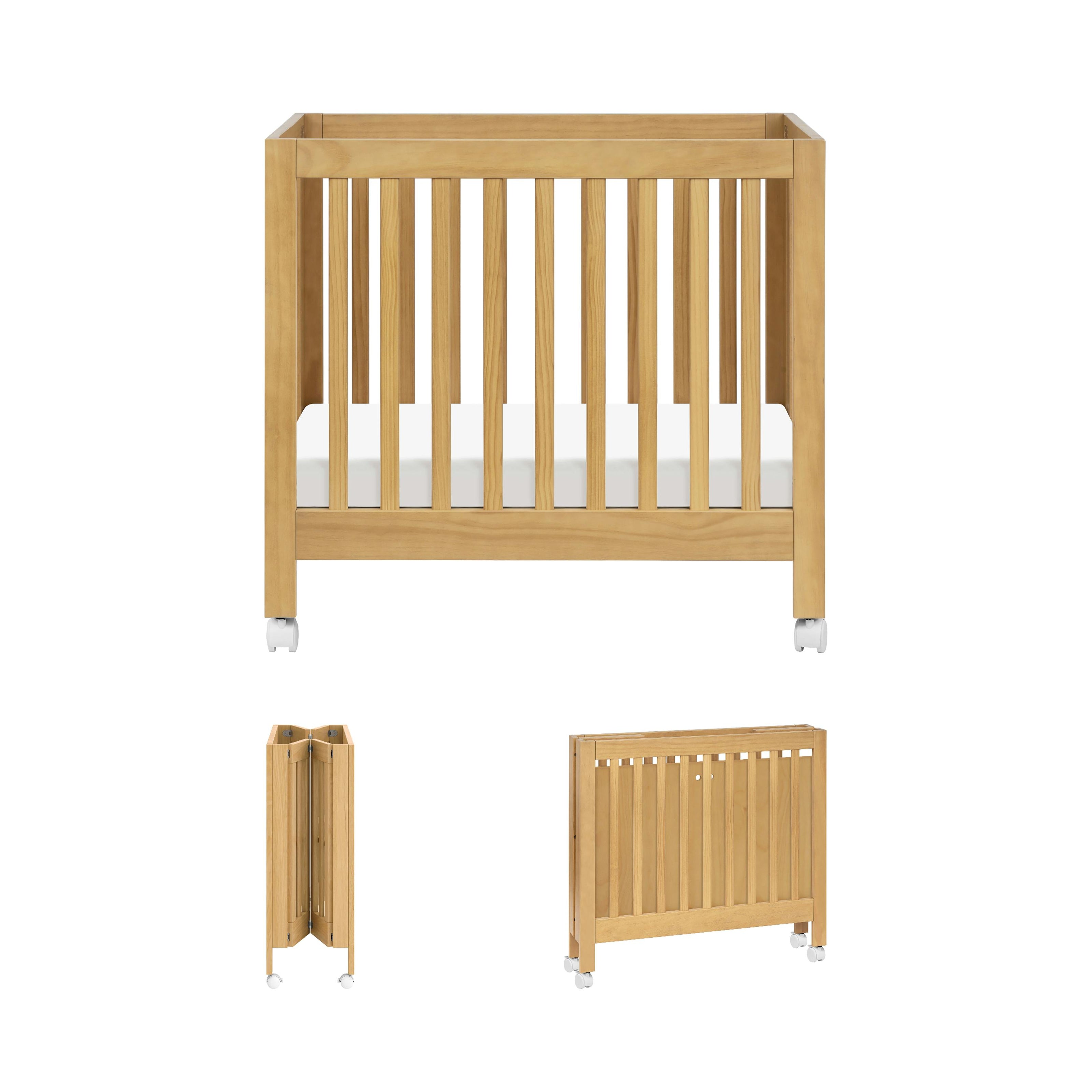 Origami Mini Crib in Honey
