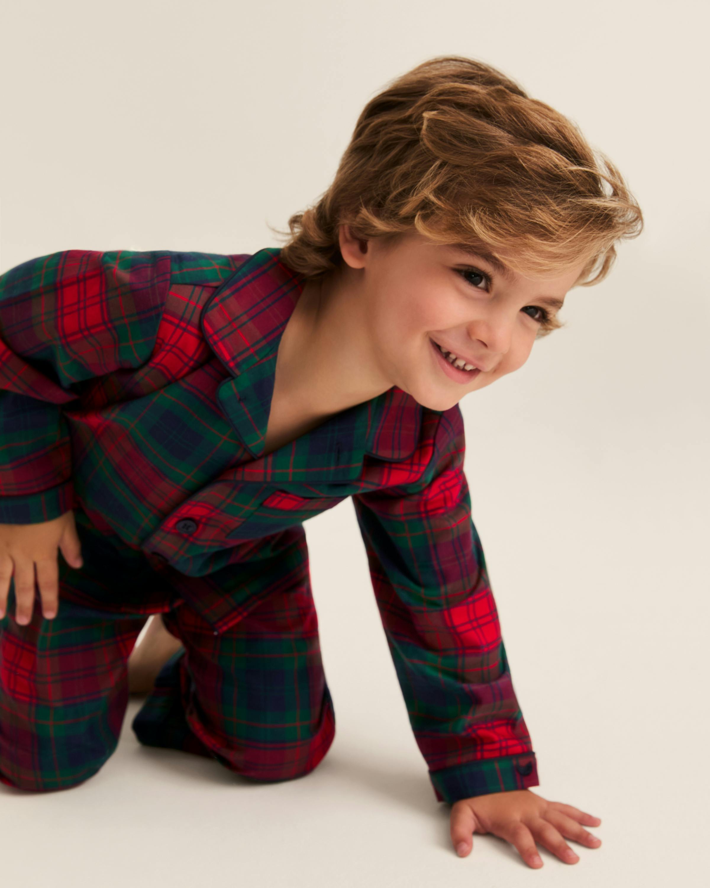 Kid's Brushed Twill Pajama Set in St. James Tartan