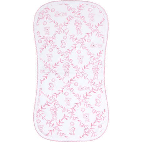 Pink Bears Trellace Burp Cloth