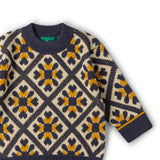 Diamond Crochet Snuggly Knitted Jumper, Multi