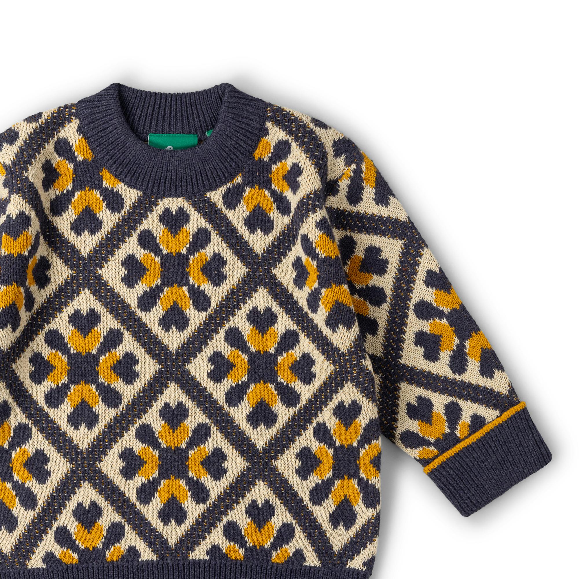 Diamond Crochet Snuggly Knitted Jumper, Multi