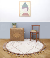 Come Braided Tassel Round Rug