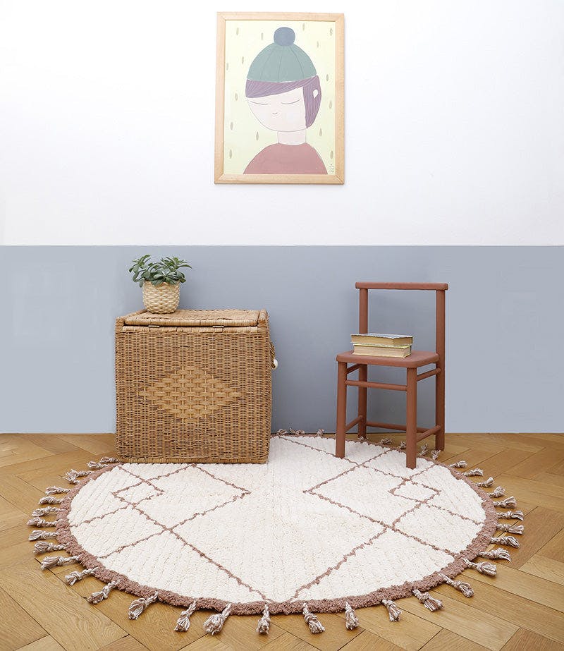 Come Braided Tassel Round Rug
