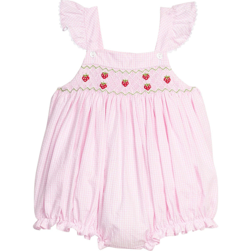 Smocked Lizzy D Bubble - Strawberries