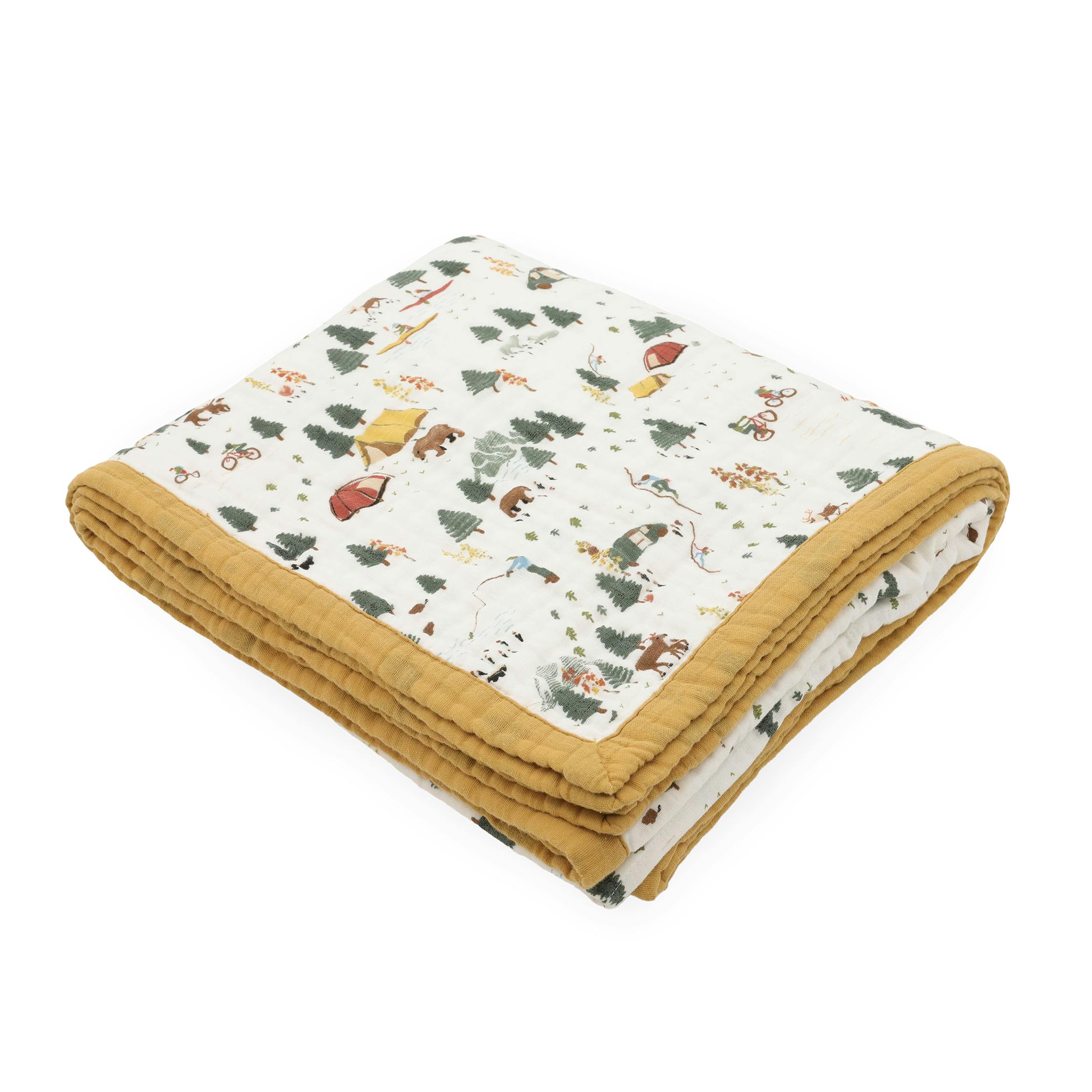 Organic Cotton Muslin Quilted Throw - Alpine Adventure