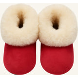 Fur Baby and Kids Booties Slippers, Red