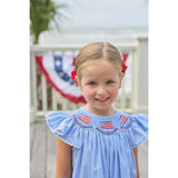 Smocked Bishop Dress - Flags