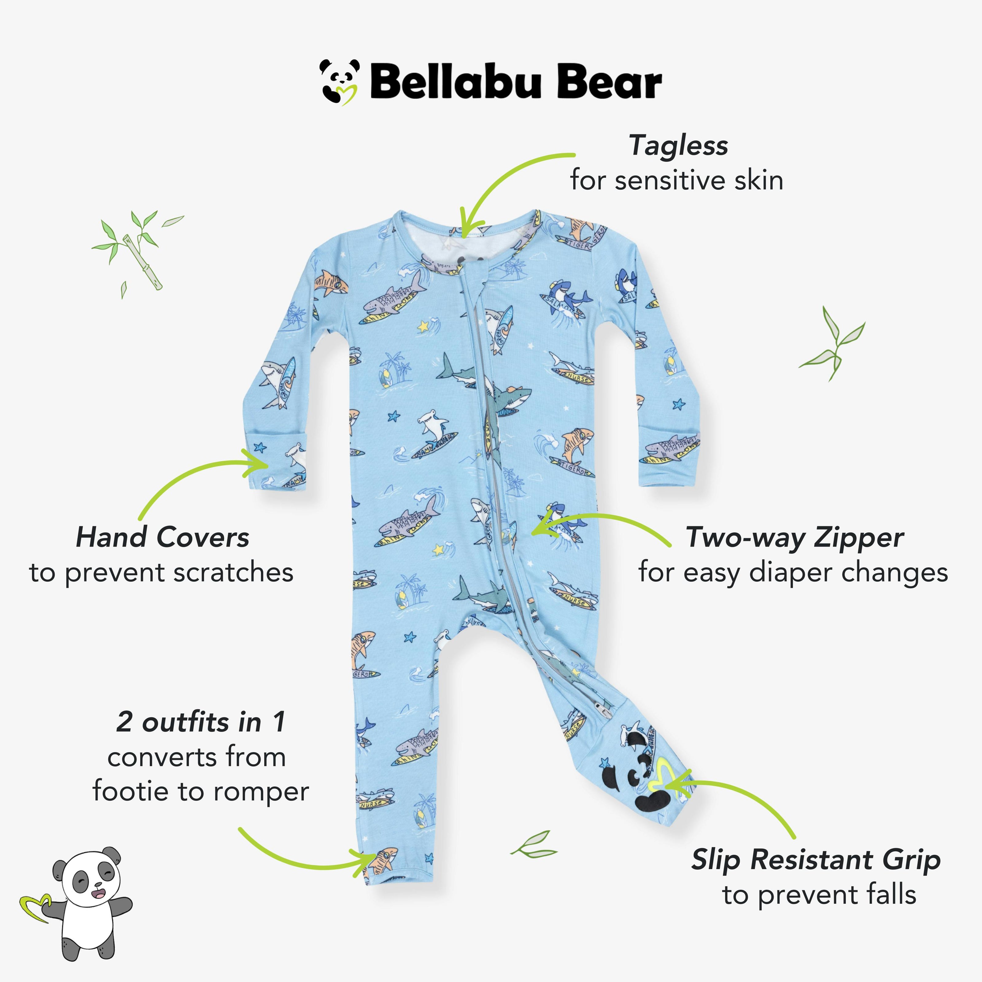 School Bamboo Convertible Footie