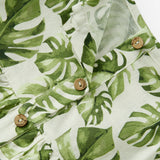 Island Leaf Linen Tiered Dress