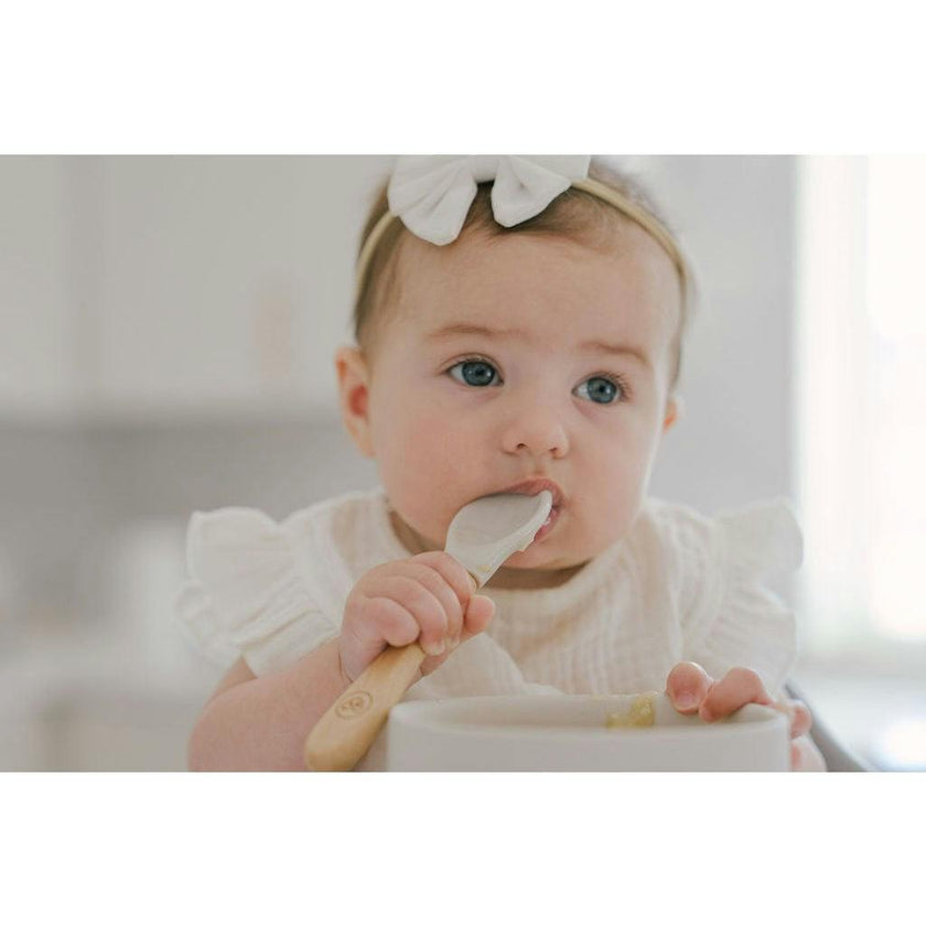 Silicone & Wooden Spoon & Spork Set