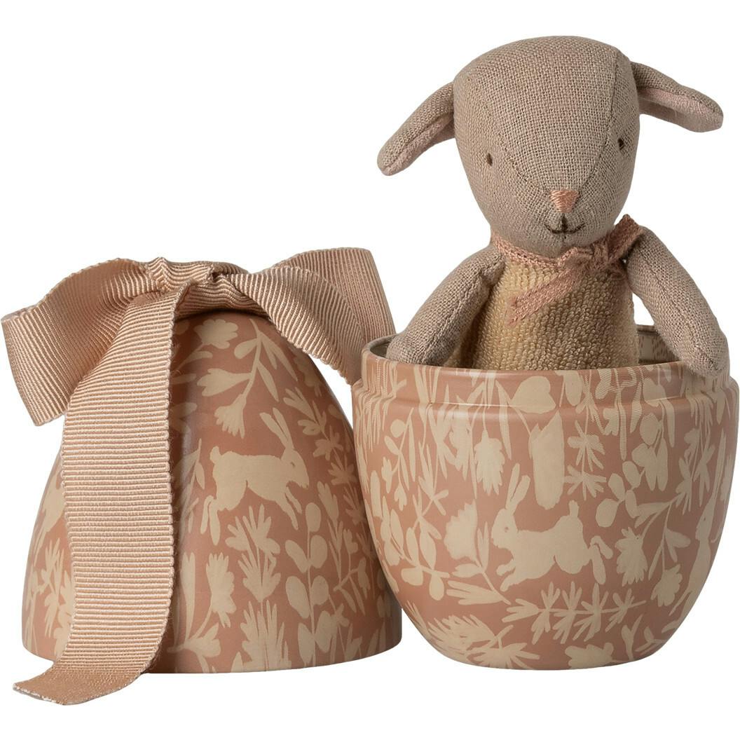 Easter egg with micro lamb, Small - Powder