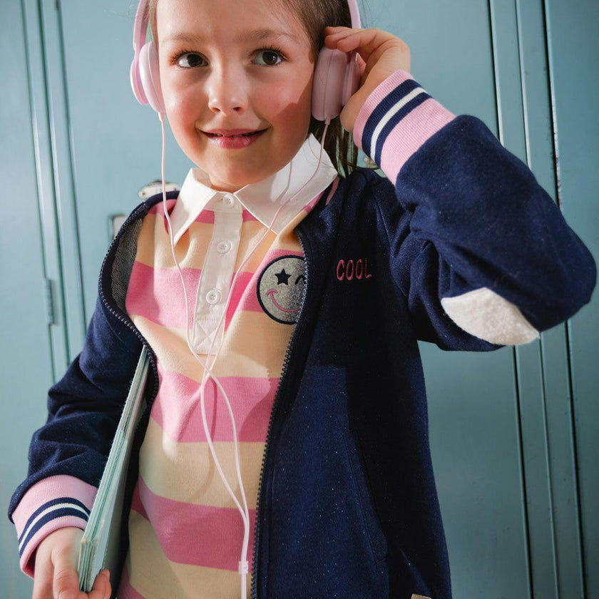French Terry Jacket Navy Blue Denim