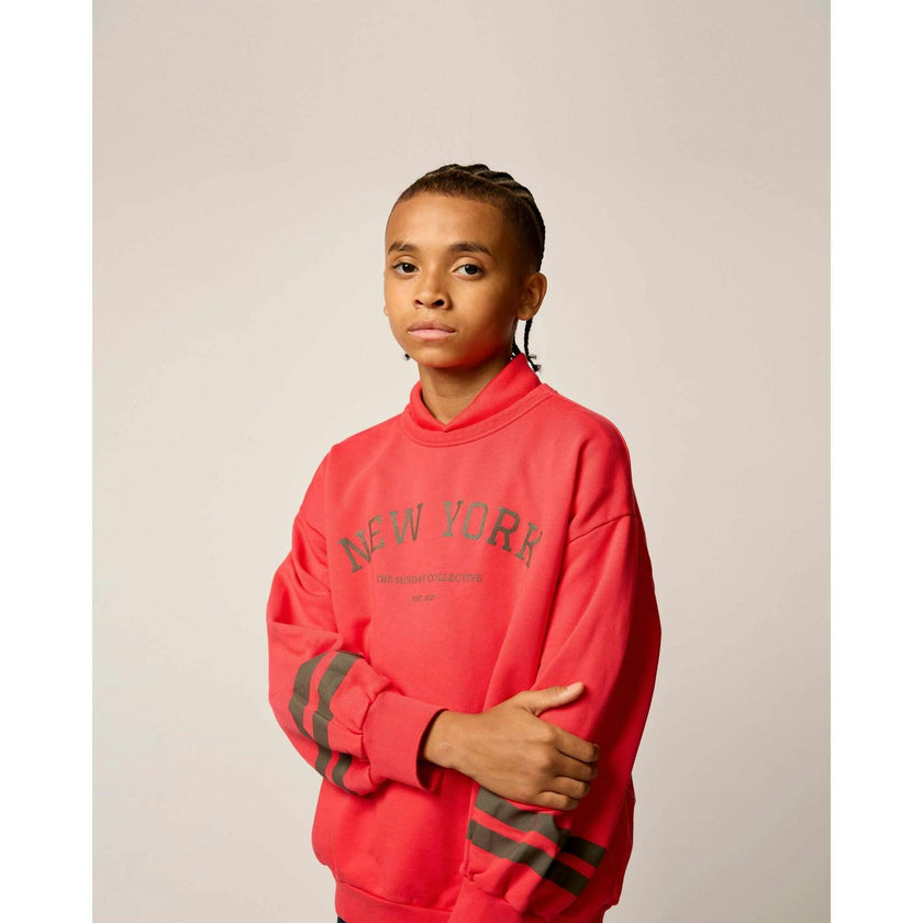 Organic Sunday Sweatshirt in Faded Red