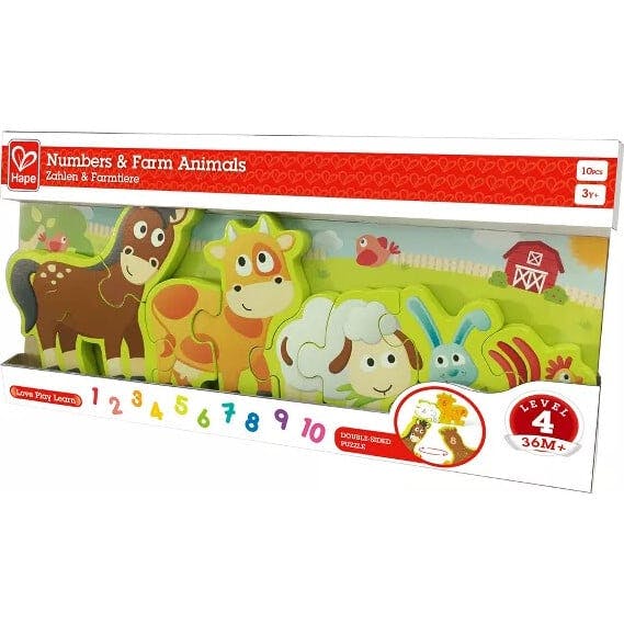 Hape: Numbers & Farm Animals Puzzle - 10pc