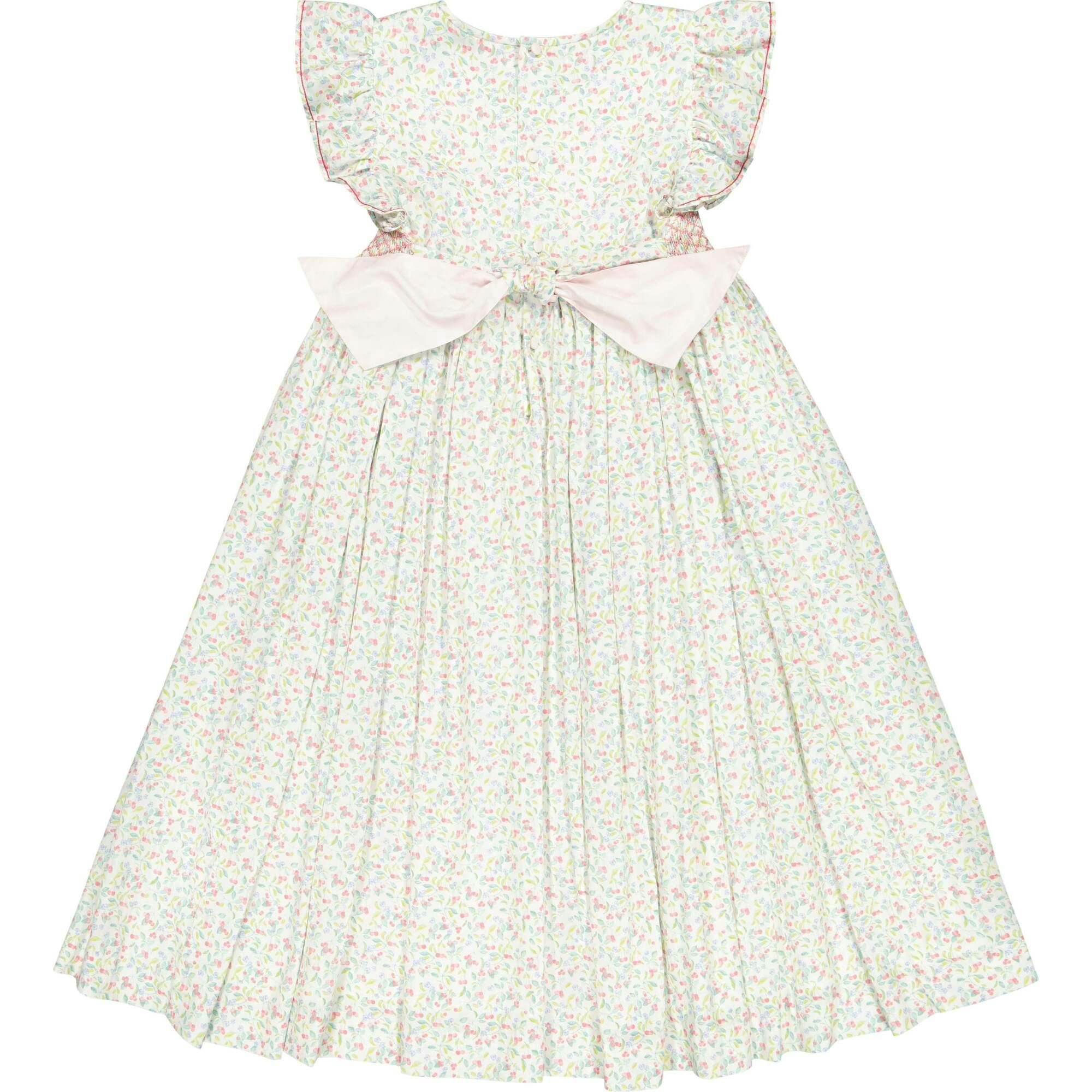 Alizee Cherry Ruffled Sleeve Empire Dress