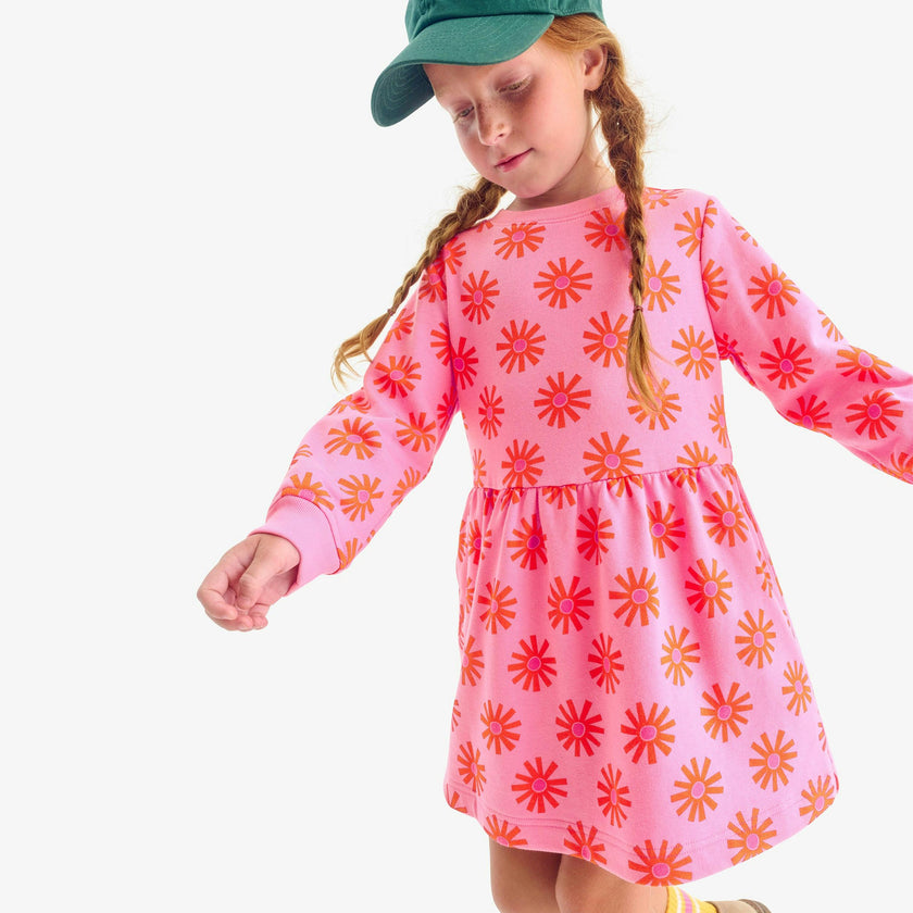 Kids easy sweatshirt dress in dandelions